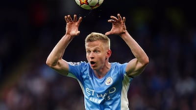 Oleksandr Zinchenko - 7: Drilled shot wide of target in first half but beaten to ball by Benzema for Real’s opener soon after. Set up chance for Laporte that centre-half couldn’t finish. Did really well against pace of Rodrygo. PA