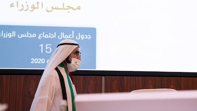 Sheikh Mohammed bin Rashid, Prime Minister and Ruler of Dubai, chairs a UAE Cabinet meeting on Sunday. Courtesy: Sheikh Mohammed bin Rashid Twitter