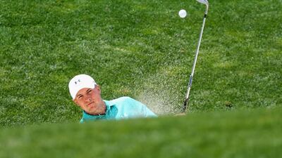 Jordan Spieth plays a shot from a bunker during a practice round at Oakmont. Sam Greenwood / Getty Images