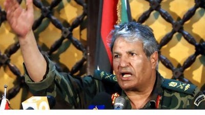 Abdel Fattah Younis in the rebel stronghold of Benghazi.