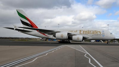 The Emirates A380 lands at Birmingham Airport. Courtesy Emirates
