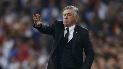 Real Madrid manager Carlo Ancelotti directs his players during their Champions League victory over Bayern Munich on Wednesday. Sergio Perez / Reuters / April 23, 2014