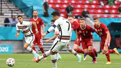 Cristiano Ronaldo scores from the spot to make it 2-0 to Portugal. Getty