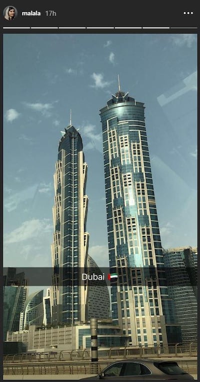 A screenshot from her Instagram account showing the JW Marriott Marquis.