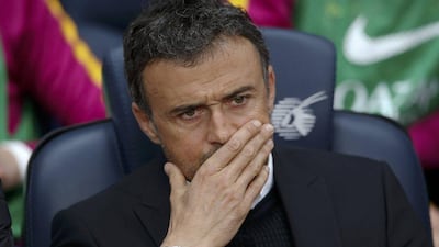 Barcelona’s coach Luis Enrique gestures. Albert Gea / Reuters