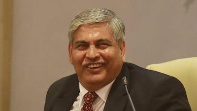 In this Oct. 4, 2015 file photo, Board of Control for Cricket in India (BCCI)’s newly elected president Shashank Manohar smiles during a press conference in Mumbai, India. India’s cricket board chief Manohar resigned this week, making him eligible to contest polls to elect the first independent chairman of the International Cricket Council. (AP Photo/Rafiq Maqbool)