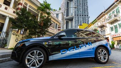 The UK-based automotive software company Delphi is piloting a fleet of driverless cabs in Singapore. Courtesy: Delphi