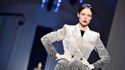 Velvet is skilfully dyed to create a painterly effect at Jean Paul Gaultier. Photo by Pascal Le Segretain / Getty Images