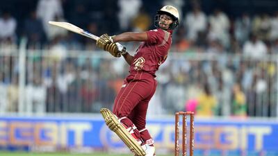 3 Nicholas Pooran (Northern Warriors) The outstanding batsmen, with string of match-winning knocks – none more scintillating than the 25-ball 77 against Punjabi Legends. Chris Whiteoak / The National