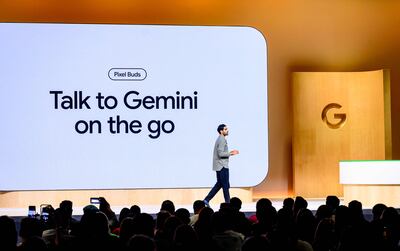 Google project manager Sandeep Waraich speaks during the Made By Google event at Bay View campus in Mountain View, California. AFP