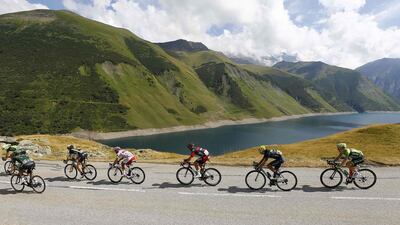 A group of riders cycle during the break away in the 186.5km (115.88 miles) 18th stage of the Tour de France on Thursday. Stefano Rellandini / Reuters