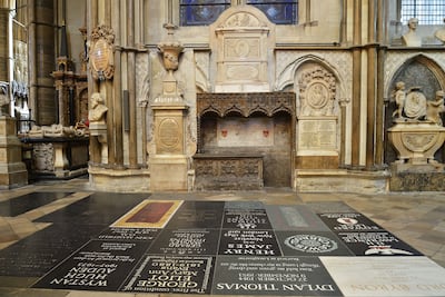 Poets’ Corner celebrates the lives of Geoffrey Chaucer, Alfred Tennyson, Charles Dickens and Thomas Hardy. Photo: Westminster Abbey