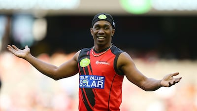 You will never find West Indies allrounder Dwayne Bravo without a chunky chain on the cricket field. Getty