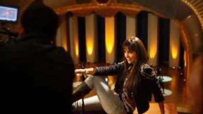 Lara Dutta, a Bollywood actress, on the movie set of "Do Knot Disturb" at Emirates Palace in Abu Dhabi.