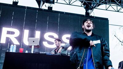 US hip-hop artist Russ onstage in Beirut. Courtesy 1520