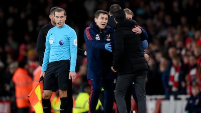 Mikel Arteta complains after a decision in the Premier League draw between Arsenal and Newcastle. Getty