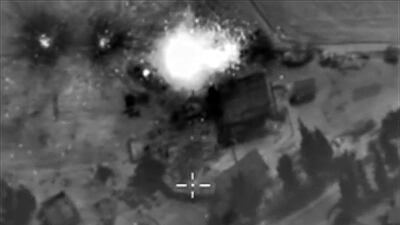 A video grab from October 1, 2015 shows an image taken from the Russian Defence Ministry's official website, purporting to show an air strike in Syria. President Vladimir Putin on October 1 dismissed claims that Russian air strikes had killed civilians in Syria as 'information warfare' but said Moscow would look into those reports. AFP