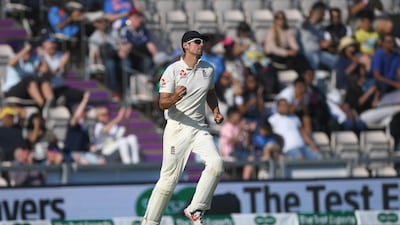 Alastair Cook takes the catch to dismiss India batsman Pant off the bowling of Moeen Ali during the 4th Specsavers Test Match between England and India at The Ageas Bowl. Getty Images