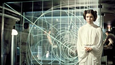 Carrie Fisher as Princess Leia in Star Wars. Alamy Stock Photo