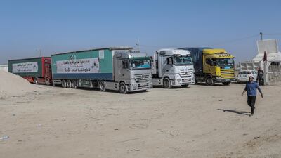 The UN says 200 aid lorries travelled from Nitzana to the Rafah crossing between Egypt and Gaza. Getty Images