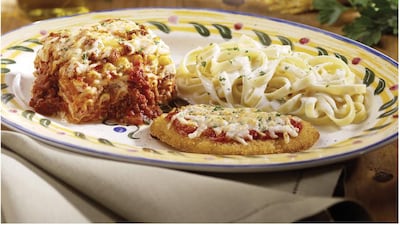 A meal at Olive Garden. Courtesy Olive Garden