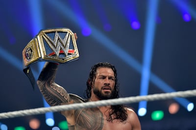 Roman Reigns, pictured, will face Sami Zayn. AFP