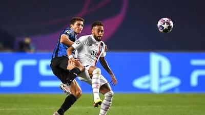 Neymar is challenged by Alejandro Gomez of Atalanta. Getty