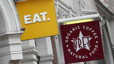 Pret a Manger and Eat shops in London. A handful of Pret outlets have already been converted to 'Veggie Prets'. Reuters