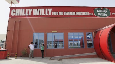 Exterior photograph of the Chilly Willy manufacturing plant in Dubai, June 3, 2015. All photos by Sarah Dea / The National