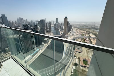 The view from Kim Bransdon's balcony. Pawan Singh / The National