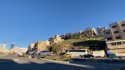 Buses line up Abdali Bus Station in Amman. Amy McConaghy / The National