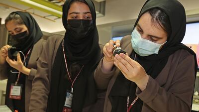 A laboratory manager at the university in Doha said the girls' skills were at 'a really high level' despite their recent ordeal.