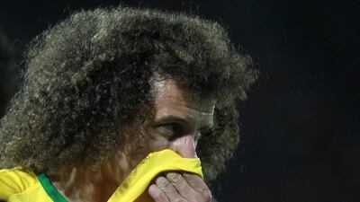 Brazil’s David Luiz reacts during his team’s loss to Chile on Thursday night in 2018 World Cup qualifying. Claudio Reyes / AFP
