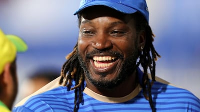 Chris Gayle before the game between Balkh Legends and Paktia Panthers in the Afghanistan Premier League. Chris Whiteoak / The National