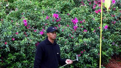 Tiger Woods on the 12th green during his final practice round. AFP