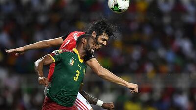 Egypt's defender Ali Gabr, left. Gabriel Bouys / AFP