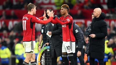 On for Hojlund after 83 minutes. Dropped after poor form all season; Jonny Evans (N/A) - On for Garnacho after 91 to a big roar. EPA