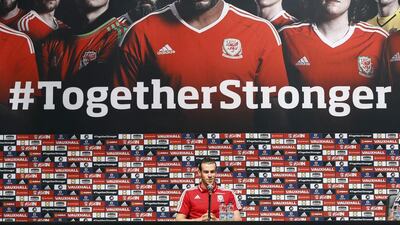 Wales’ Gareth Bale during the news conference. REUTERS/Stephane Mahe
