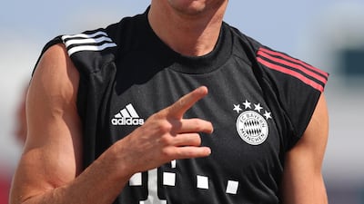 Robert Lewandowski during training on Friday. Getty