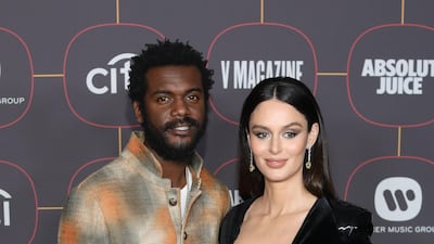Gary Clark Junior and Nicole Trunfio attend the Warner Music Group Pre-Grammy Party, at the Hollywood Athletic Club in Los Angeles, California, on Thursday, January 23. EPA