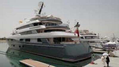 The 68-metre, German-made yacht Aviva berthed at the Marina on the final day of the Abu Dhabi Yacht Show.