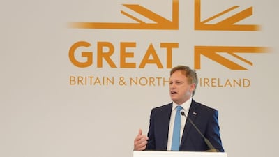 Grant Shapps, the UK's Secretary of State for Transport, speaks at a forum on the future of transport hosted at Expo 2020 Dubai.