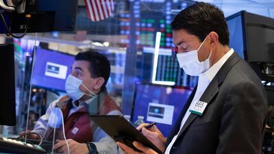 Global equities languished close to two-week lows on Thursday, while the dollar traded near a four-month high against the euro. AP