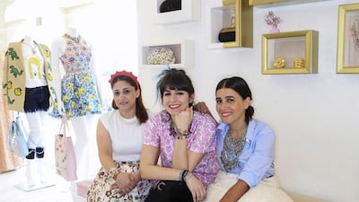 From left, Shaymaa Ghalib, Melina Mitri and Zayan Ghandour. Sarah Dea / The National