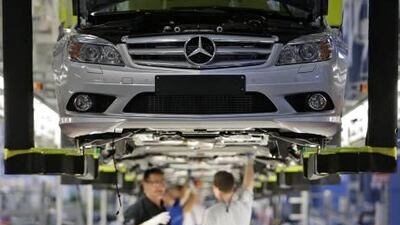 Daimler's share price has risen more than 150 per cent since Aabar Investments bought a 9.1 per cent stake in the German car maker in 2009. Thomas Kienzle / AP Photo