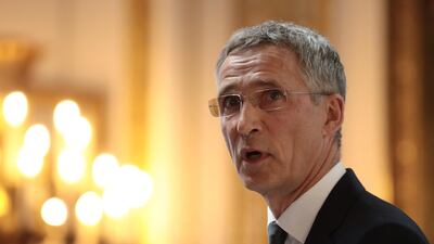 The General Secretary Of NATO Jens Stoltenberg delivers his pre-summit speech at Lancaster House on June 21, 2018 in London, England. (Photo by Dan Kitwood/Getty Images)