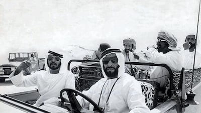 Sheikh Zayed's passion for cars - and how they helped him to unify the Emirates - is celebrated in a new book. to be released in 2019. Courtesy National Archives