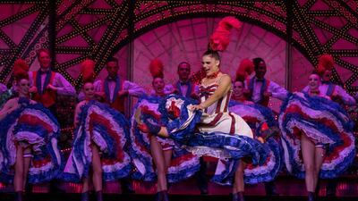 French Cancan soloist Olga Khokhlova, a dancer from ex-Soviet Kazakhstan, performs in the review "Feerie" at the Moulin Rouge, in Paris, France. Reuters