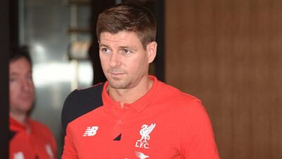Steven Gerrard has been back at Liverpool in the MLS off-season and has revealed he will begin his coaching badges soon. Peter Parks / AFP