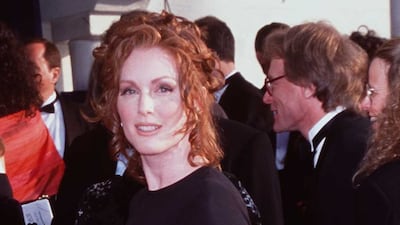 Julianne Moore, in a gently fishtailed LBD, attends the 4th annual Screen Actors Guild Awards in Los Angeles, California, on March 8, 1998. Getty Images